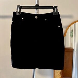 H&M Velvet Black Mini Skirt